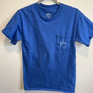 Guy Harvey Blue Pocket T Shirt Fish Graphic Men Teens Size Small